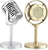 Vista 1 de Facmogu Modelo clásico de accesorios de micrófono retro, micrófono de plástico falso antiguo de 1930 a 1940, accesorios de micrófono retro vintage