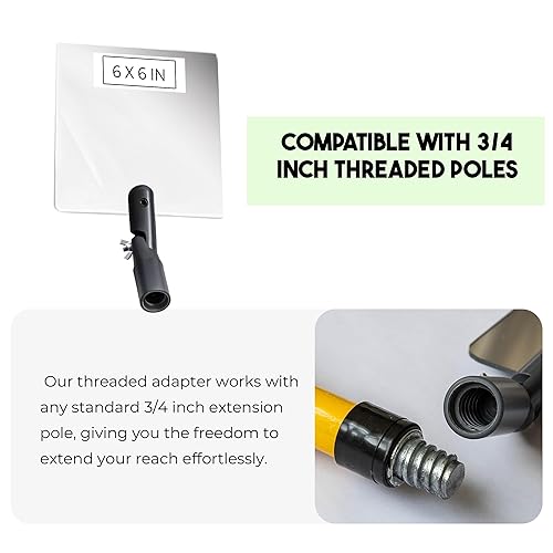 Miniatura 10 de Espejo de inspección Flex Vue con adaptador roscado, 3.5 pulgadas x 6 pulgadas