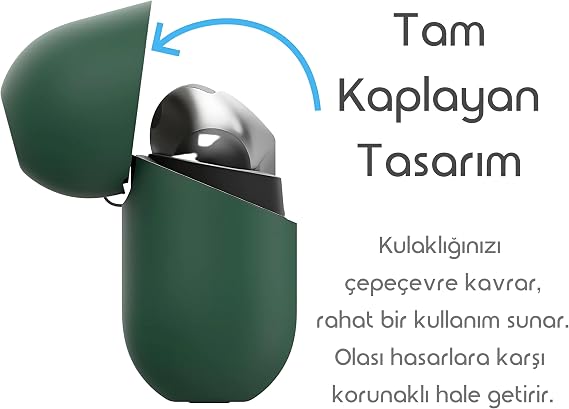 Rongep Samsung Galaxy Buds 3-Pro-3 FE için Kulaklık Kılıfı Darbelere ve Çizilmeye Karşı Kasa Koruyucu Buds 3 Pro Kılıfı Tam Koruma Sağlayan Extra Kalın Yapılı Taşıma Askılı Buds 3 Pro Koruma (Yeşil)