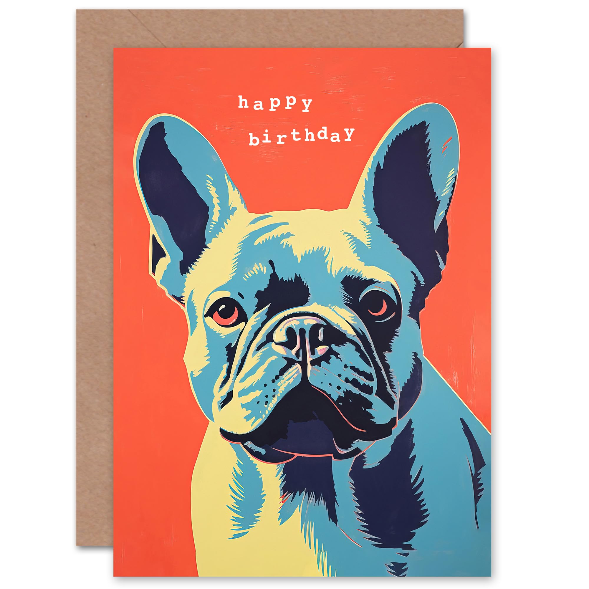 Artery8 French Bulldog Happy Birthday Greeting Card