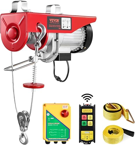 Miniatura 11 de VEVOR Polipasto eléctrico con control remoto, herramienta de manejo de materiales de 440 libras, polipasto eléctrico de 110 V con control remoto