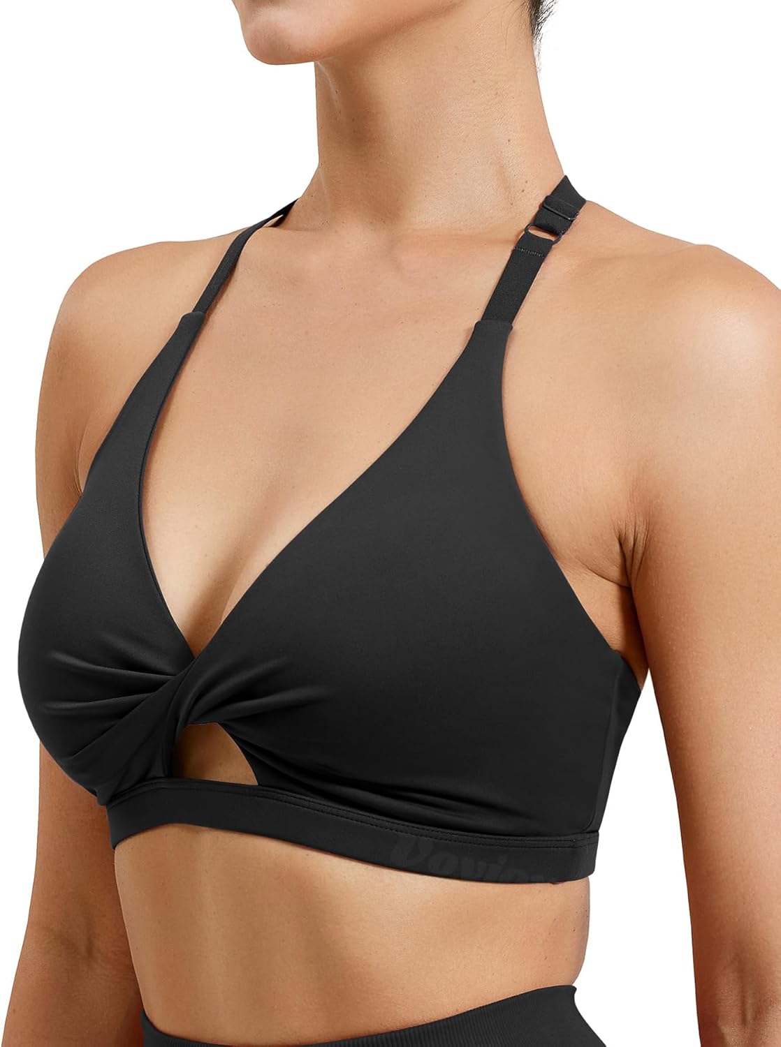 VOYJOY Workout Sports Bras for Women Padded Backless Strappy Fitness Wireless Gym Medium Impact Bra Yoga Crop Top - Image 5