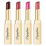 Depuplum 4Pc Hydrate Lipstick for Women Dark Red Hot Pink Nude Pink Moisture Lipstick Lip Gloss Long Lasting Lipsticks for Dry Lips, DM65/68/89/95