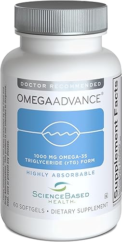 OmegaAdvance Omega-3 Aceite de pescado – Forma de triglicéridos con 1000 mg de EPA y DHA – Más luteína y zeaxantina – Apoya la salud del corazón, el