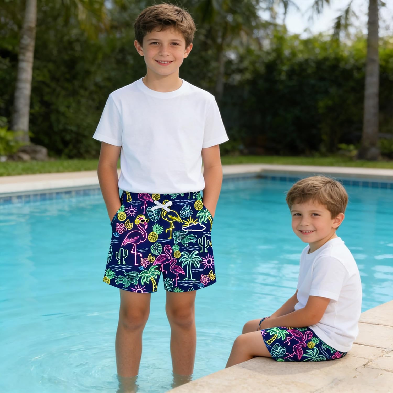 uideazone Boys Swim Trunks 3D Funny Print Surfing Board Shorts Quick Dry UPF 50+ Swimsuit Beachwear with Mesh Lining 2-12T - Image 6