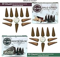 Vista 359 de TRUMIRI Incense Cones - Combo Pack of 20 Cone Incense - 10 Nag Champa + 10 Palo Santo - Insence Cones - Incense Cones Scented - Cone Incense Scents
