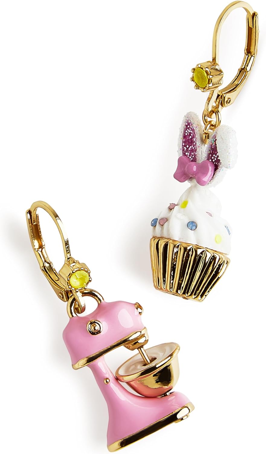Betsey Johnson Women's Spring Bunny Cupcake Mismatch Earrings
