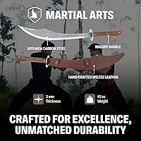 Vista 3 de Condor Tool & Knife Sinbad - Espada árabe de acero de alto carbono 1075 con mango de nuez, funda de cuero soldada hecha a mano, hoja de 21 pulgadas