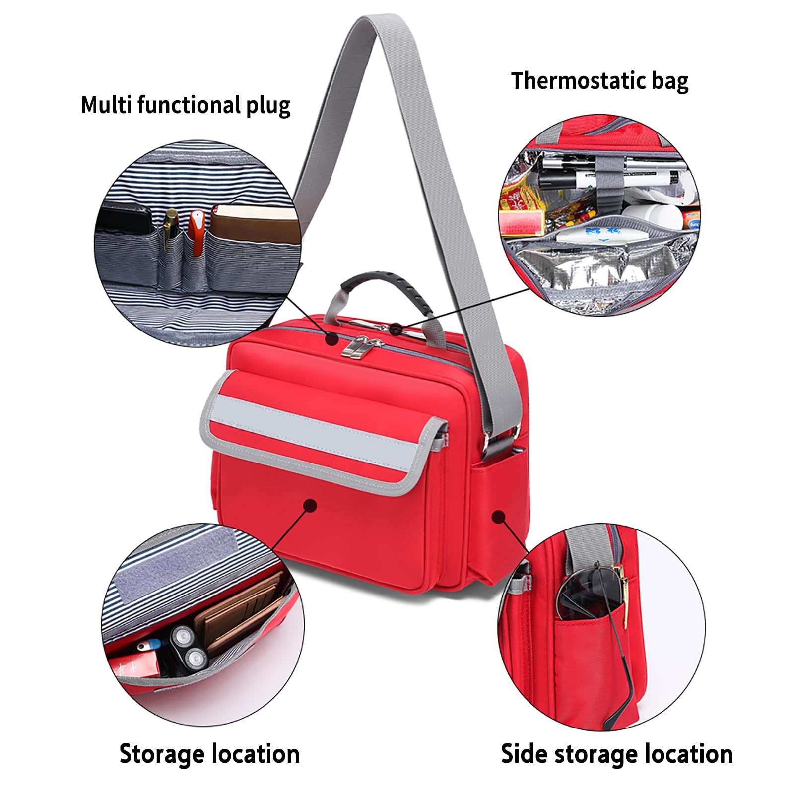 Borsa medica traumatologica, kit di sopravvivenza di emergenza con scomparti etichettati con tracolla, borsa di pronto soccorso per paramedici e forniture mediche di emergenza., Verde