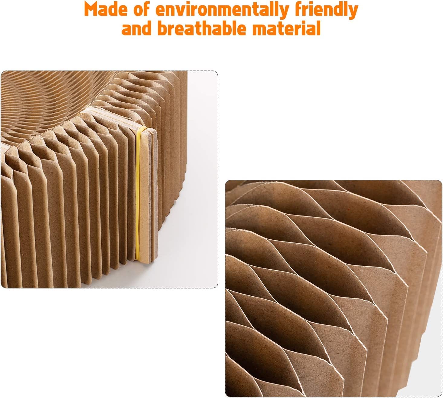 Katzenkratzbrett Lounge – Gebogenes Sofa-Design, Aus Sisal & Karton, Schwarz-weiß Gestreift