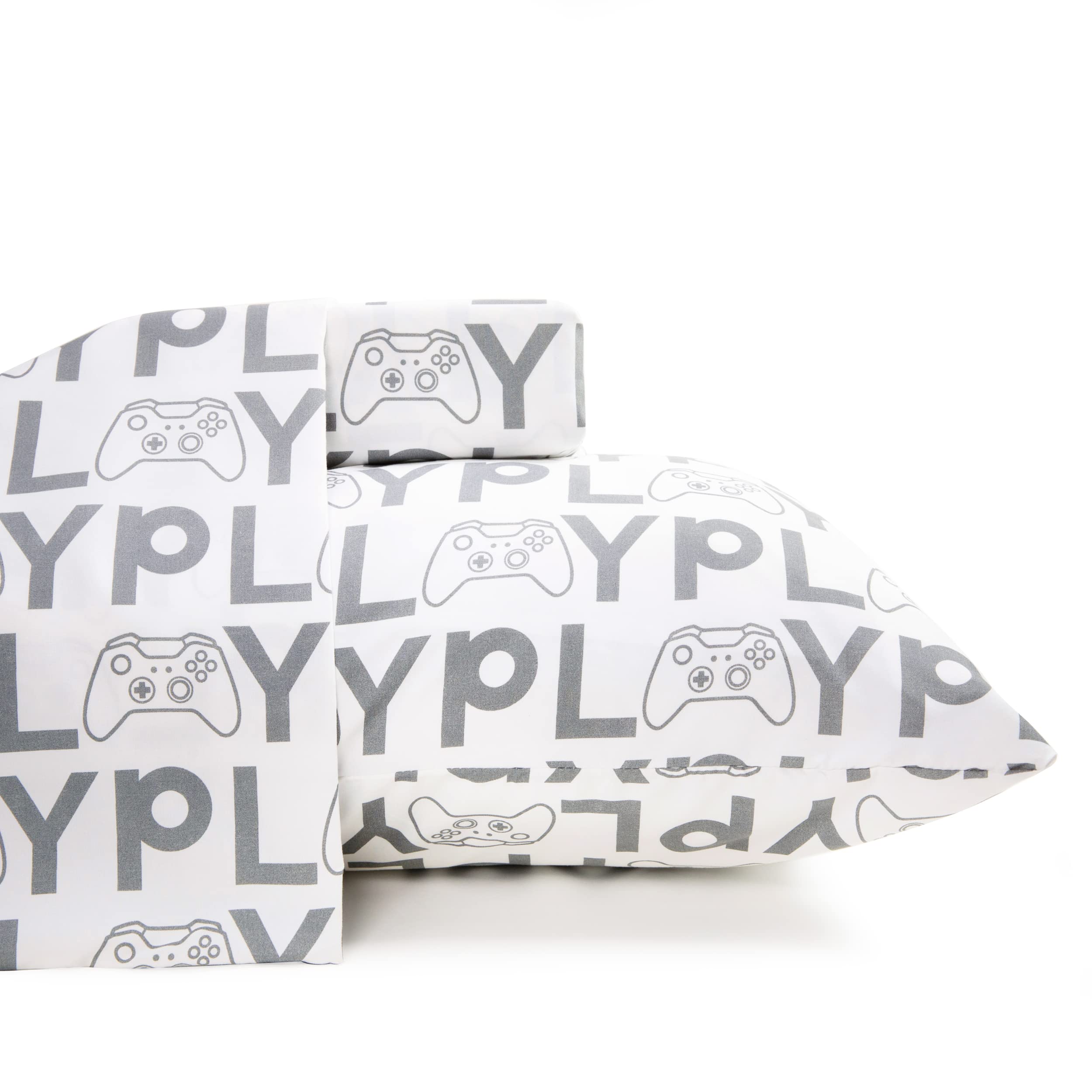 Where the Polka Dots Roam Queen Size Bed Sheets Gray Game Play Print 4 Piece Set │ Unisex, Flexible Microfiber, Durable, Wrinkle-Resistant Bedding │ Boys, Girls, Baby, Kids, Toddler