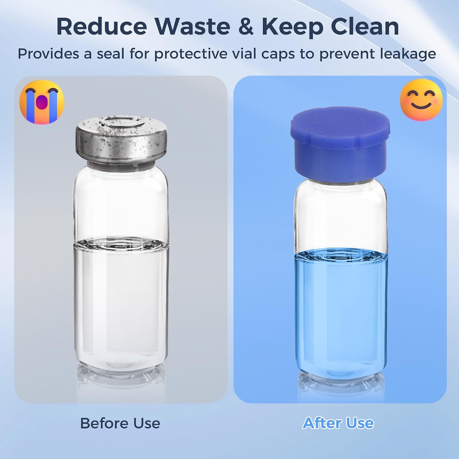 20 Pack 5-100ml Glass Vials Protective Vial Caps, Leak-Proof Dust-Resistant Lids Cover for Flip Off Caps 5-100ml Vials for Injection, Easy to Clean and Reusable, 10 Assorted Colors