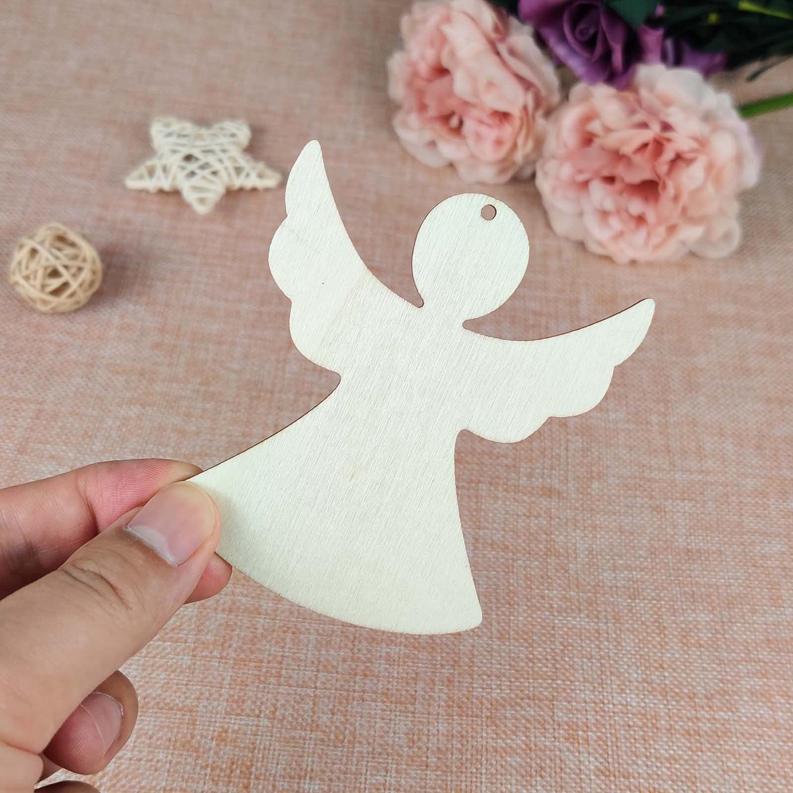 Amazon.com: Creaides 20pcs Angel Wood DIY Crafts Cutouts
