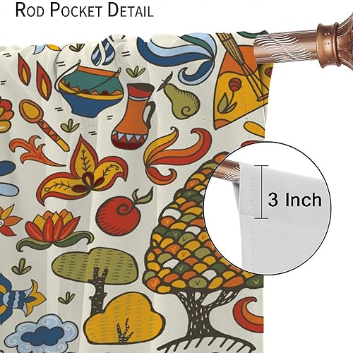 Miniatura 6 de Cortinas de ventana de pollo, ventanas de cocina, sala de estar, dormitorio, cafetería, gallo de granja, pollo, girasol, estilo pastoral, flores y