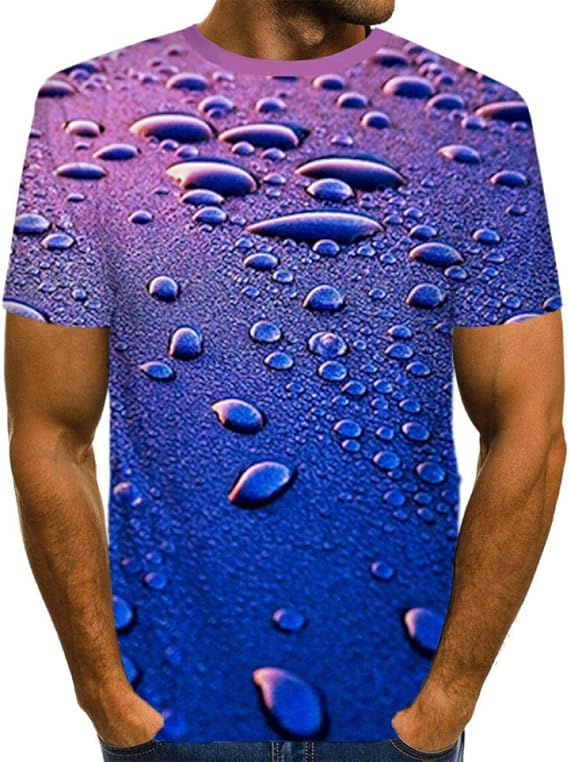 CHEMOXING Popular Colorful Water Drop Short Sleeve 3D Printed TShirt