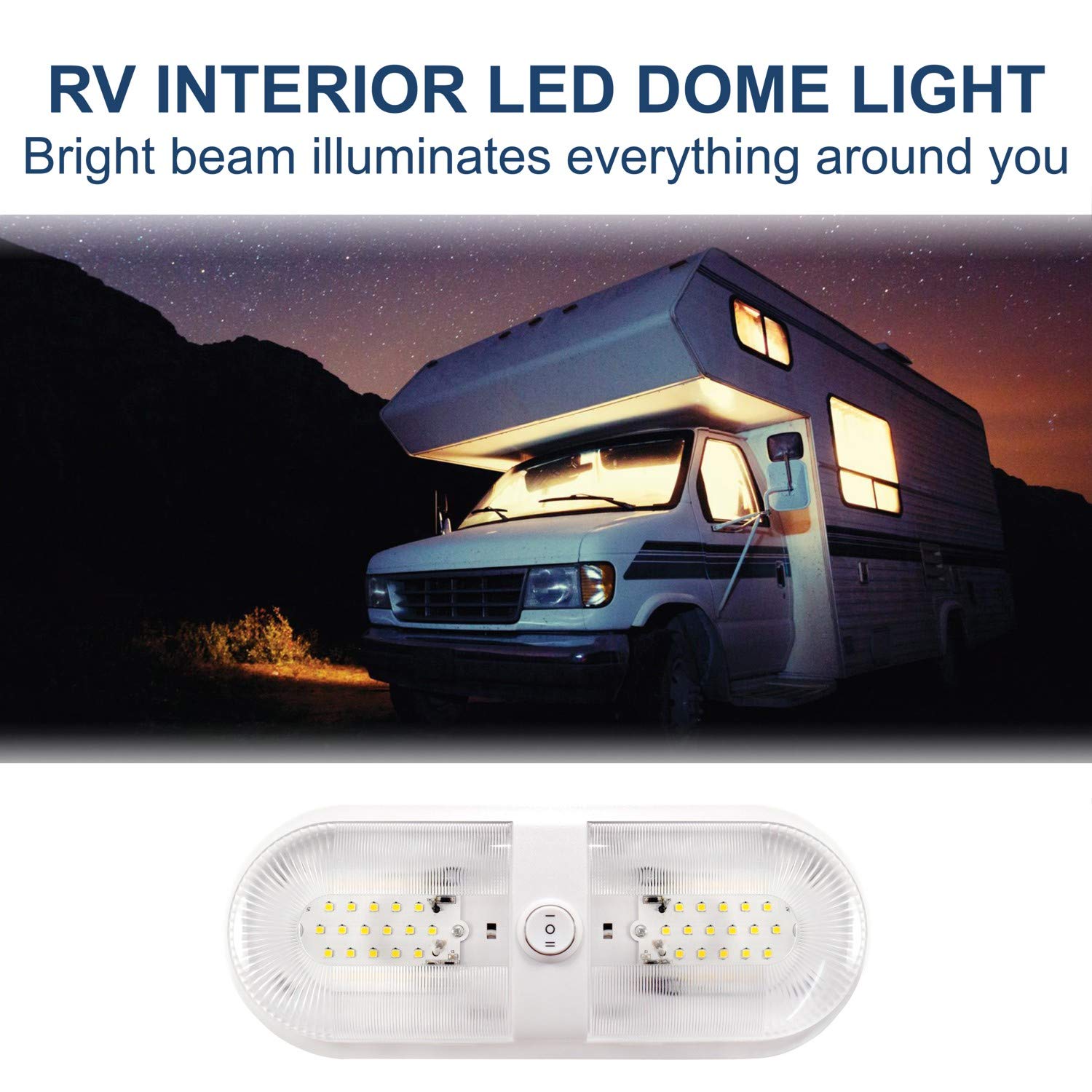 Amazon.com: HQRP 2-Pack RV LED Ceiling Double Dome 12V-24V 560