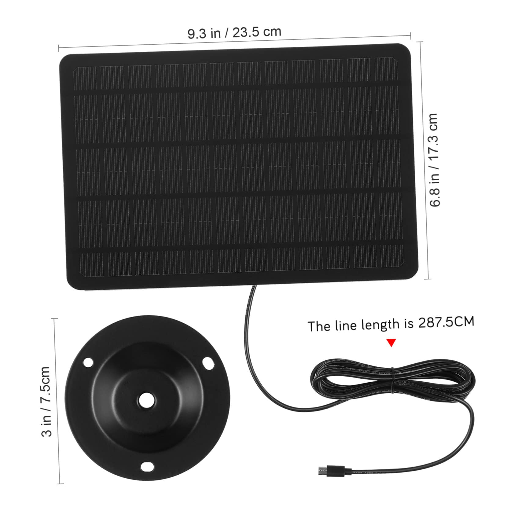 HANABASS 20w Panel Słoneczny Do Montażu Ścianie Panel Solarno-usb Do Zasilania Kamer Monitorujących i Urządzeń Ogrodowych Elastyczna Instalacja z Uchwytami