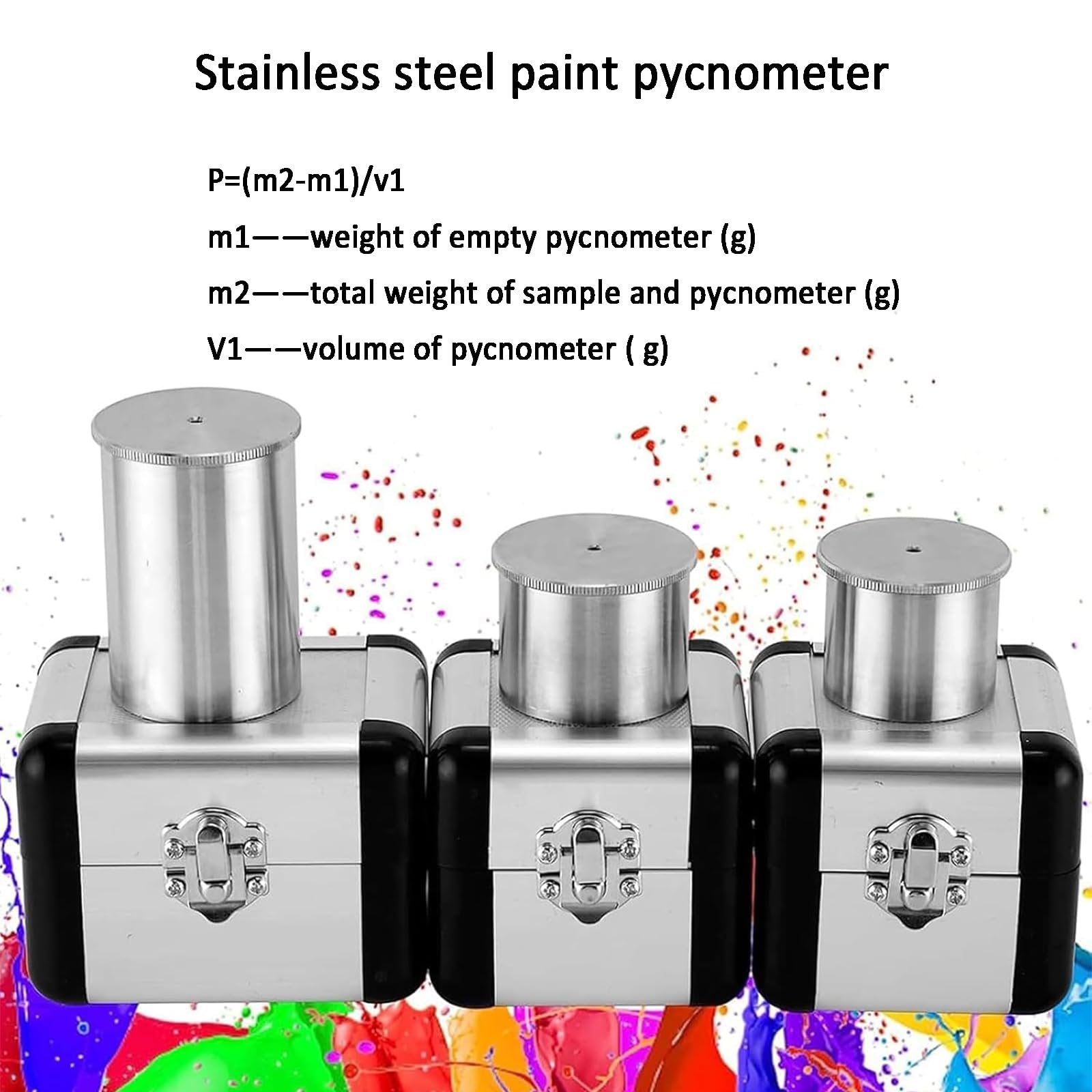 Pycnomètre Inox, Coupe de Densité avec Couvercle de Trop-Plein | Erreur Inférieure à 1 mg, Large Ouverture et Nettoyage Facile pour Peintures, Vernis, Revêtements, Huiles Laboratoires(37mm)
