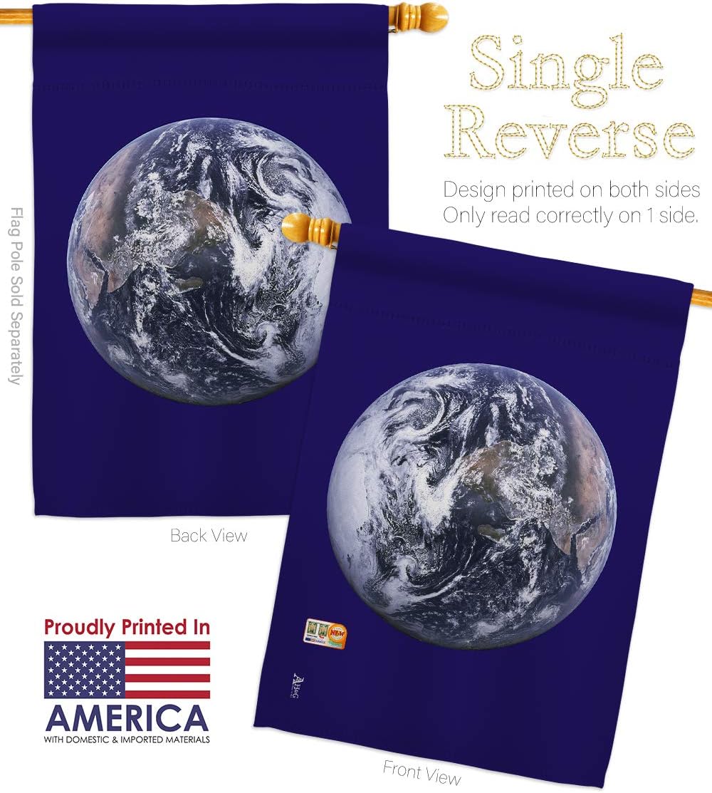 Earth House Flag Sweet Life Peace Support Environmental Protection Small Decorative Gift Yard Banner Made In USA 28 X 40