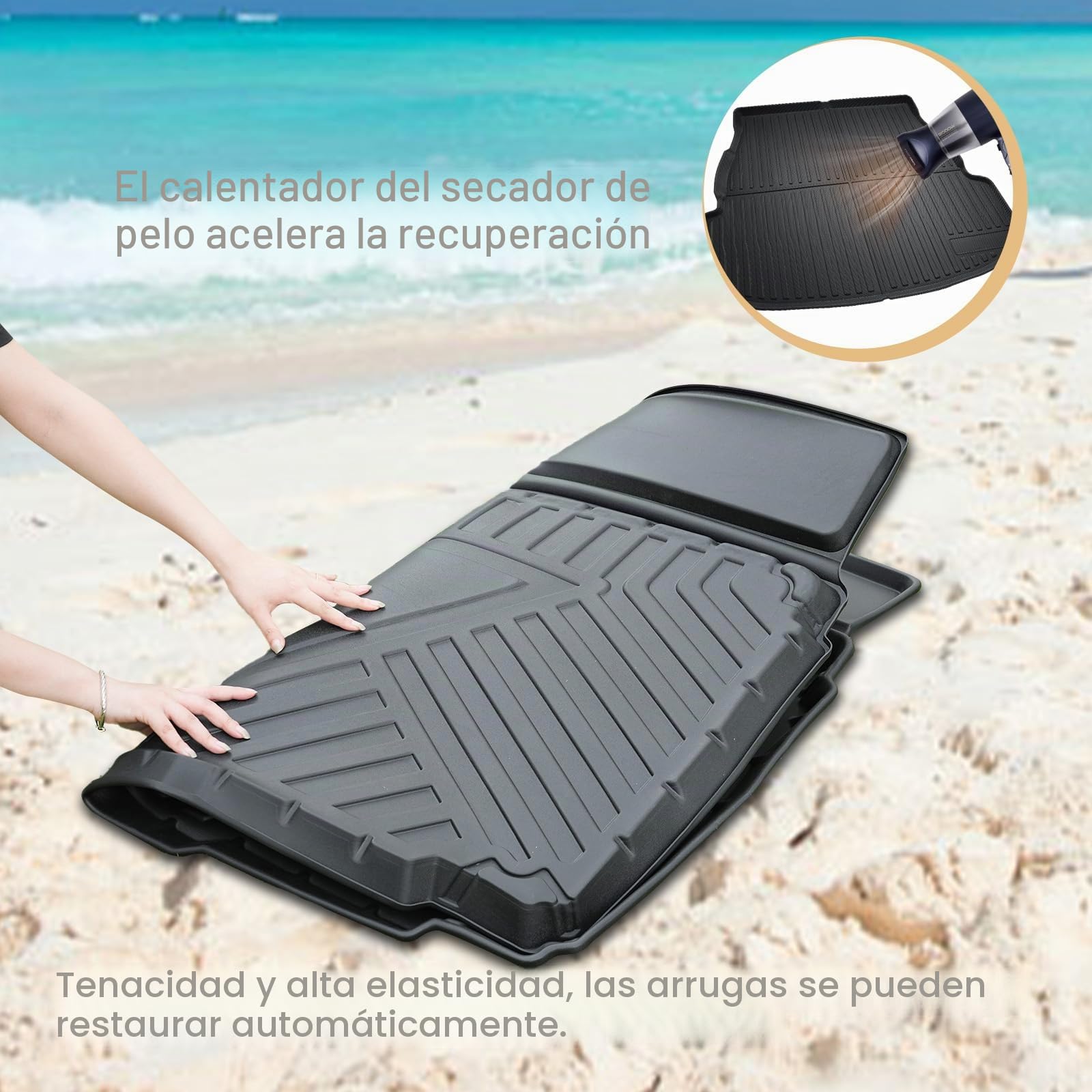 ECOZEN 3D Alfombrilla Maleter Toyota RAV4 XA50/Hybrid/PHEV/GR 2019-2025 TPE Alfombrilla de Goma para Maletero Impermeable Antideslizante Borde Alto Todo Clima Alfombrilla Maletero Toyota RAV4