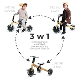 Kinderkraft 4TRIKE Trójkołowiec 3w1, Rowerek biegowy, Pchacz, Wielofunkcyjny, Bezpieczny, Regulowane siodełko, Niebiesko Żółty