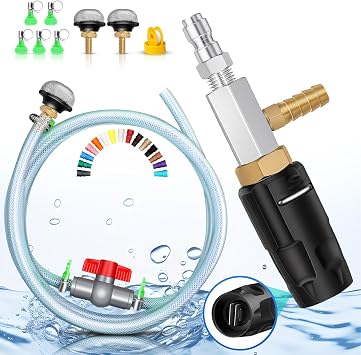 Magula Adjustable Long Range Pressure Washer Nozzle Kit, 44.5 GPM Downstream Injector,40 Feet Spray,1/4Quick Connect, 15 Feet Hose, Pressure Washer Spray Nozzle | W/ 2000 to 4500 PSI