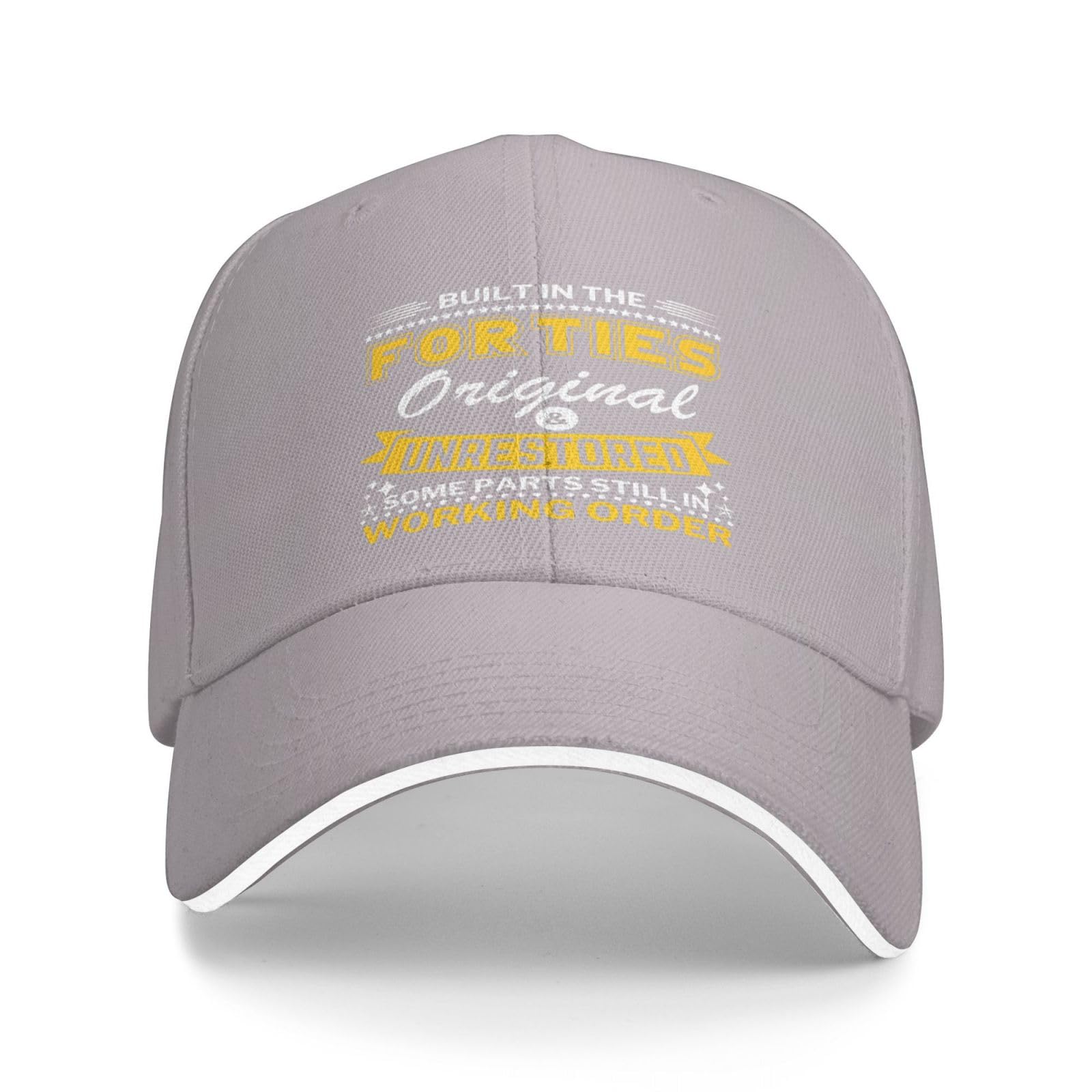 HLBSDM Built in The 40s Hat Fifties Birthday Gift 1940 Father's Day Dad Caps Men Women Baseball Cap Dad Trucker Hat Black