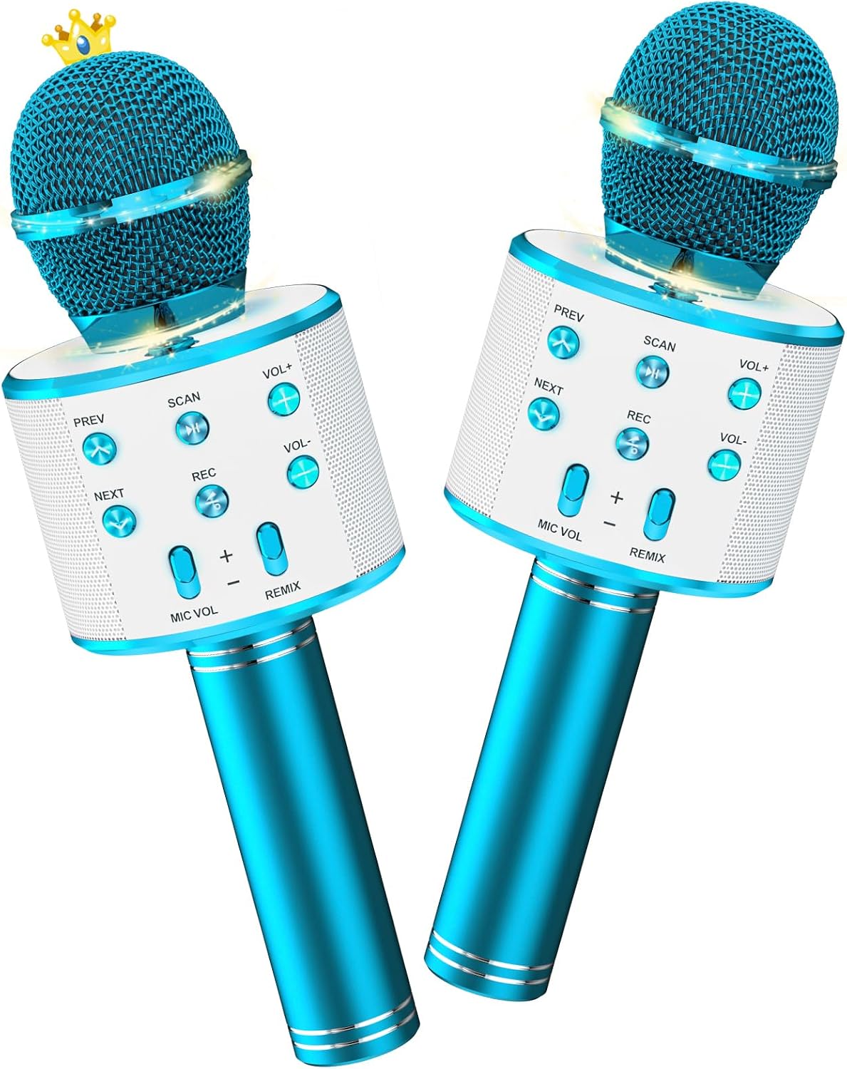 Ankuka Kids Karaoke Microphone 2 Pack, Bluetooth Wireless Karaoke Microphone for Singing Portable Handheld Mic Speaker Machine, Kids Toys for Girls Boy Gift for Birthday Party, Home KTV(Blue) Ankuka Kids Karaoke Microphone 2 Pack, Bluetooth Wireless Karaoke Microphone for Singing Portable Handheld Mic Speaker Machine, Kids Toys for Girls Boy Gift for Birthday Party, Home KTV(Blue)