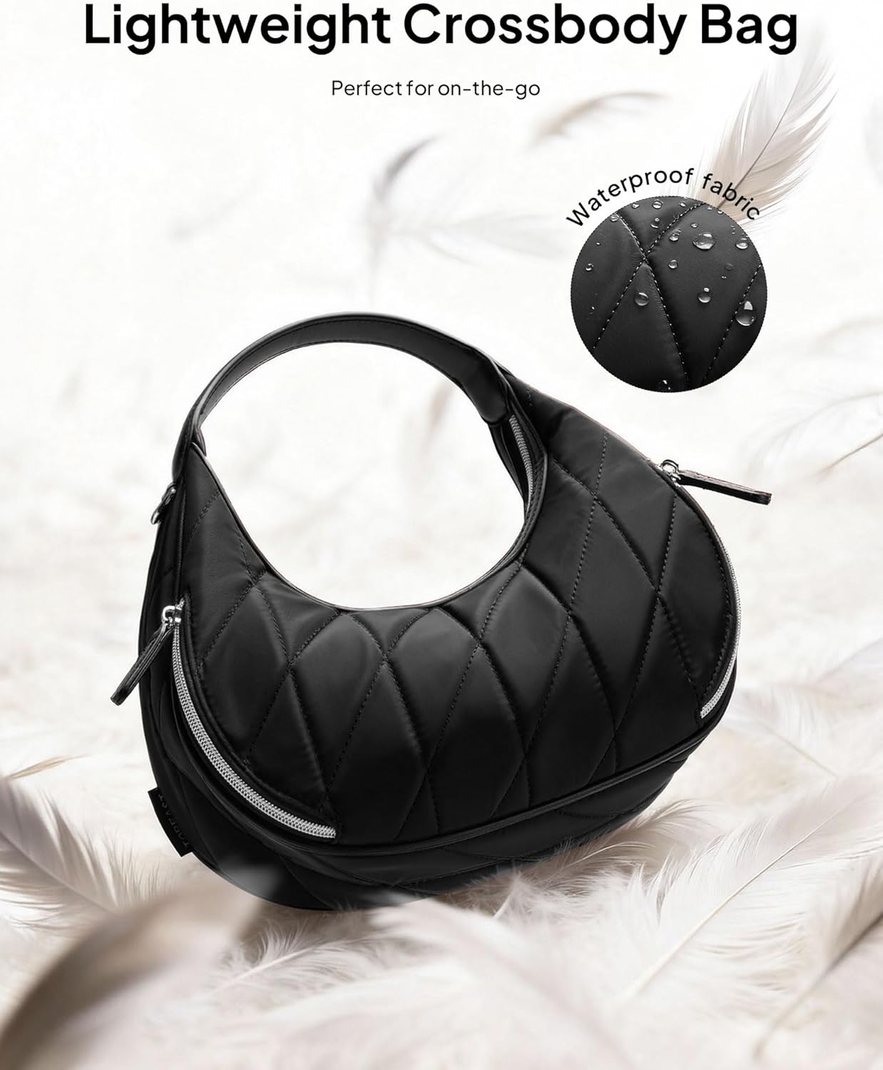 TOPEAST Crossbody Bag for Women Small Quilted Purse Anti-Theft Travel Shoulder Handbag with RFID Protection & Removable Strap