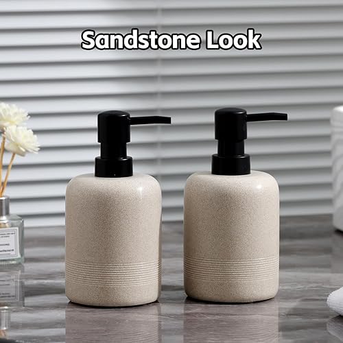 Miniatura 6 de Soap Dispenser Set, 2pcs 350ML 11OZ Hand Soap Lotion Dispenser for Bathroom Countertop and Kitchen Sink, Shampoo Condition Refillable Bottle for