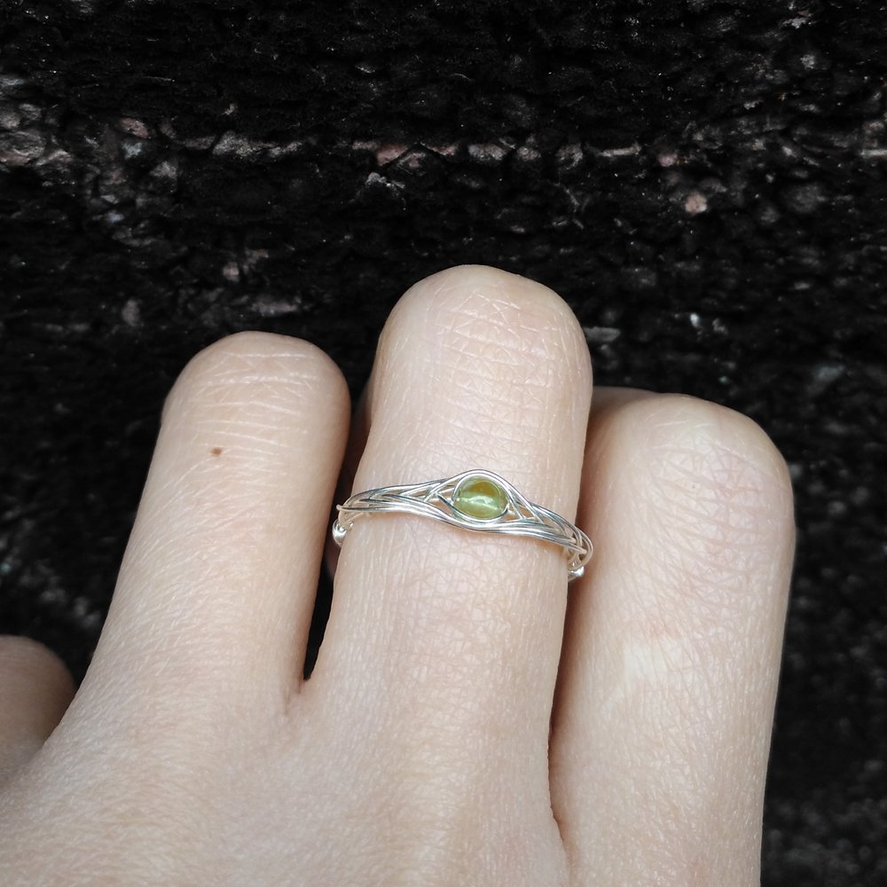 peridoto natural Anillo hecho a mano original de piedra semipreciosa de plata de ley 925 (9)