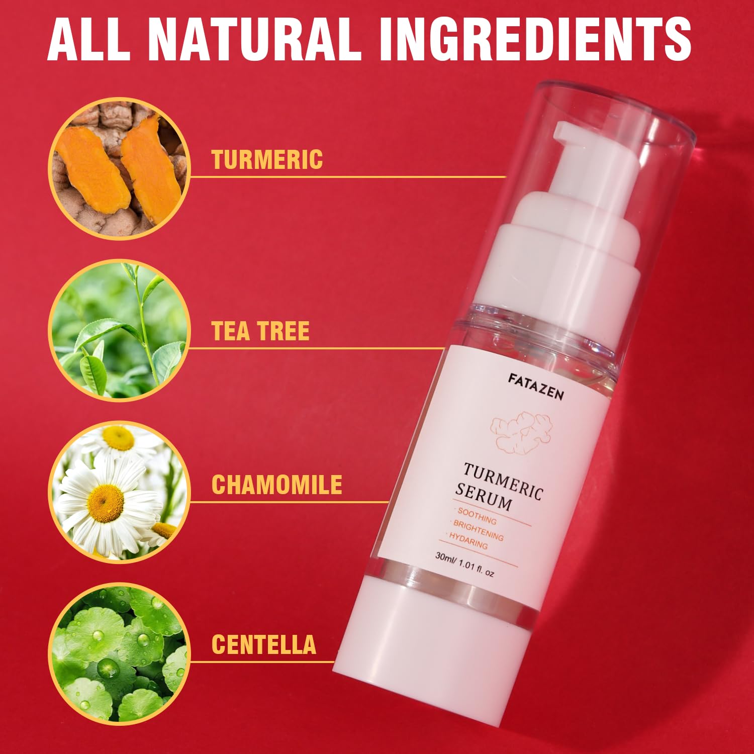 Turmeric Face Serum for Dark Spot & Acnes, Anti Aging Turmeric Serum | Natural Sensitive Skin Calming Facial Serum, Soothes Redness & Strengthens Skin Barrier with Centella, Aloe + Chamomile - Image 6