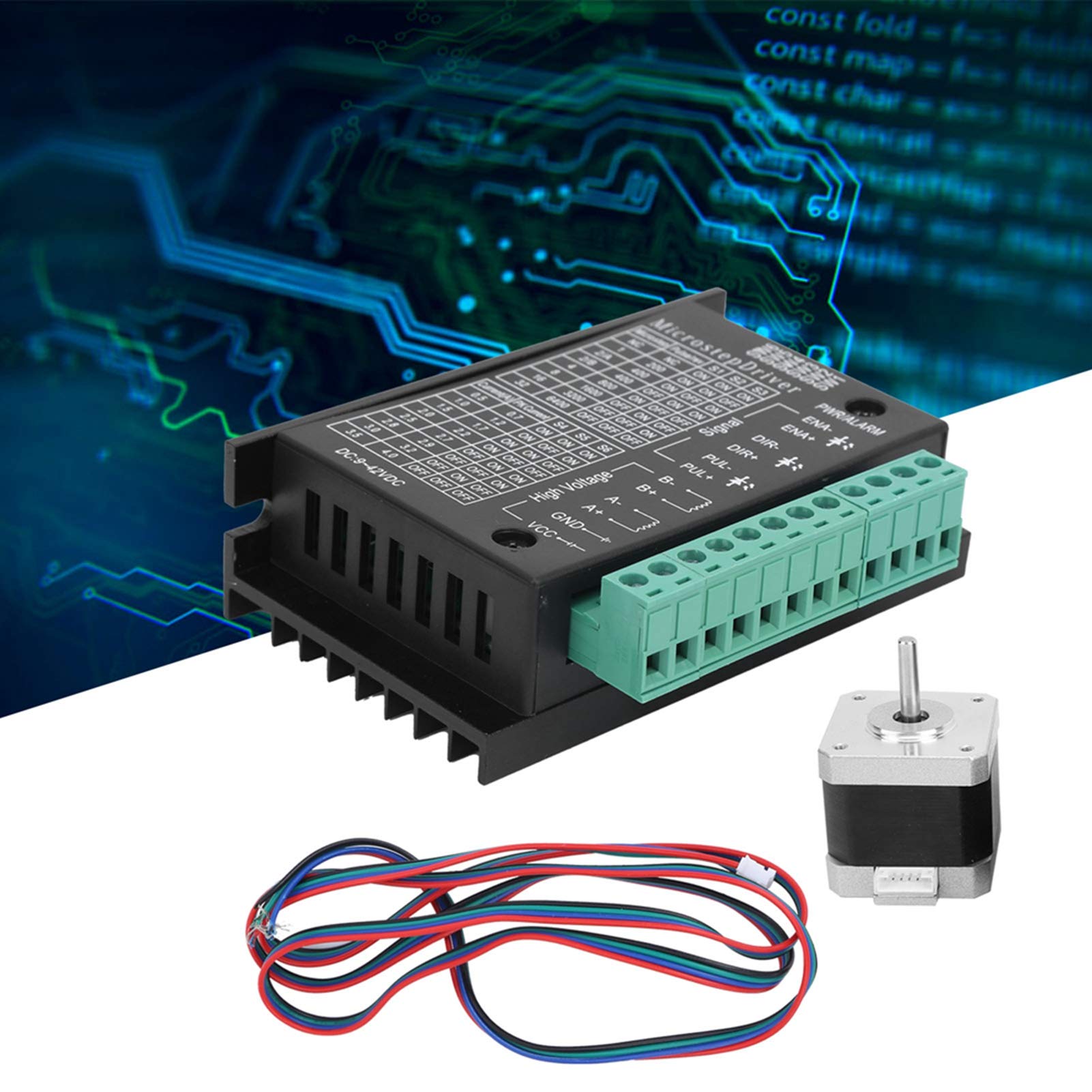 42 Juego de accionamiento de motor paso a paso, versión CNC TB6600 controlador paso a paso con motor paso a paso Nema 17 HS4401S, kit de controlador de motor paso a paso