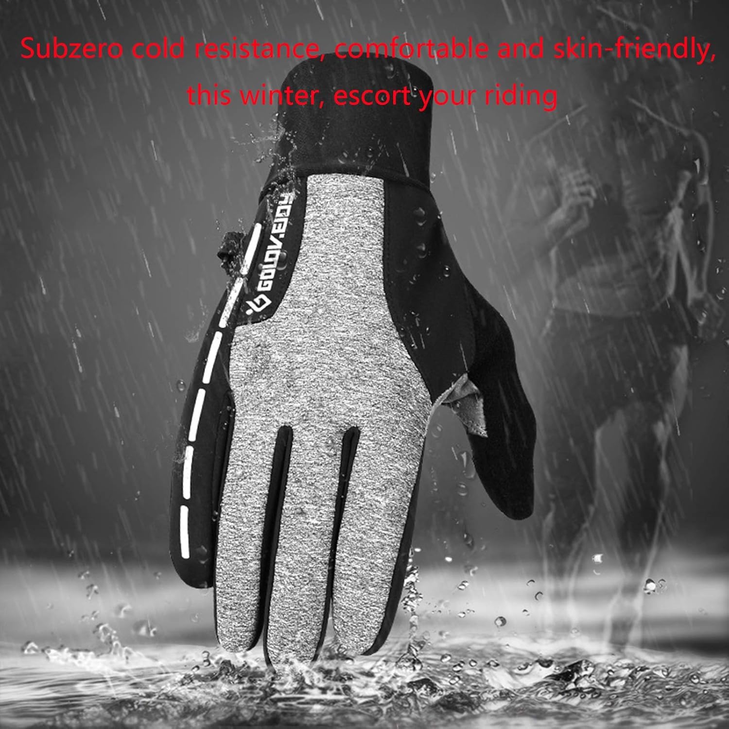 Gloves Winter Touch Screen Gloves Non-Slip Warm Gloves Suitable for Driving, Running, Skiing and Cycling (Color : Grey)