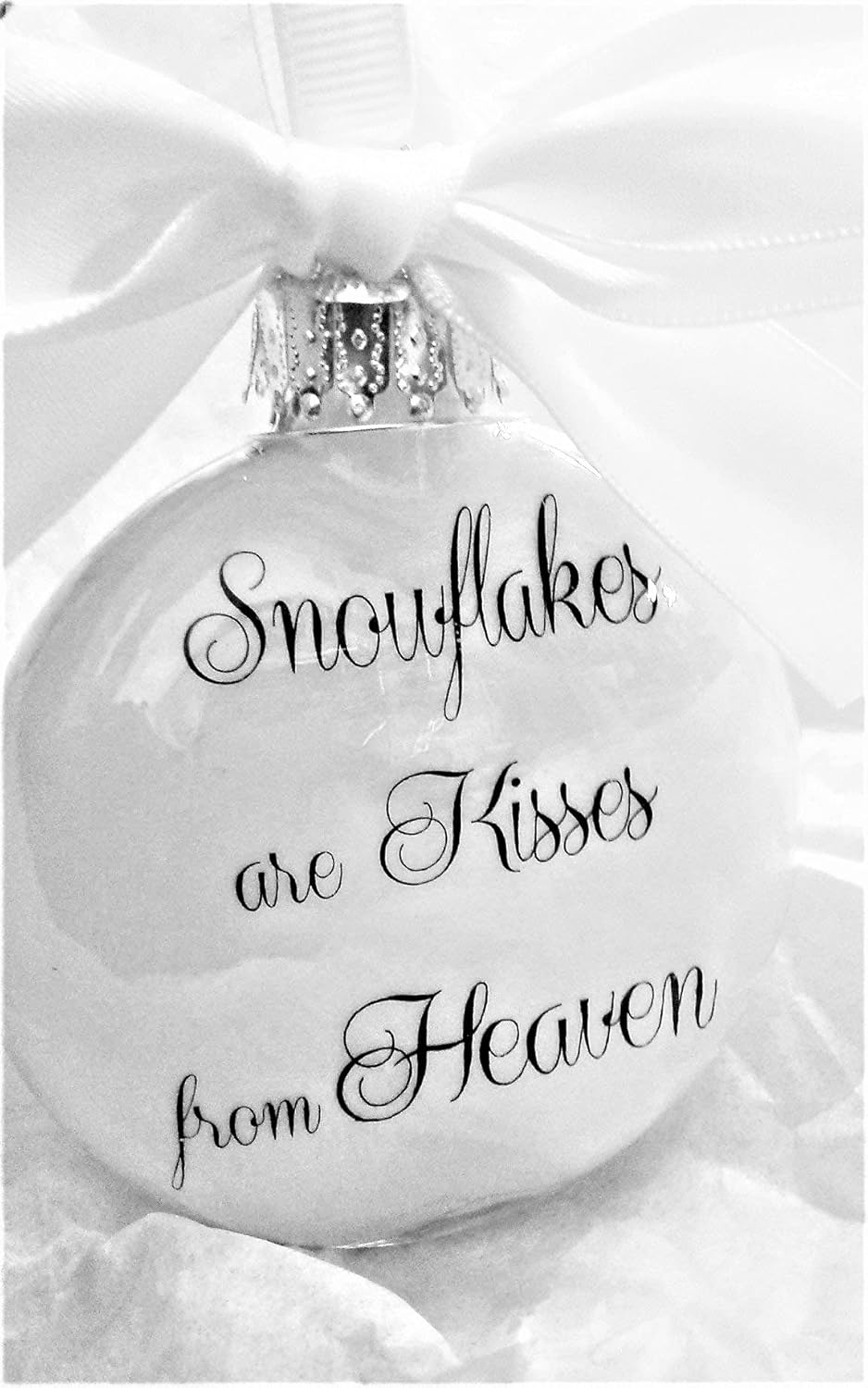 Snowflakes are Kisses from Heaven memorial ornament sympathy gift