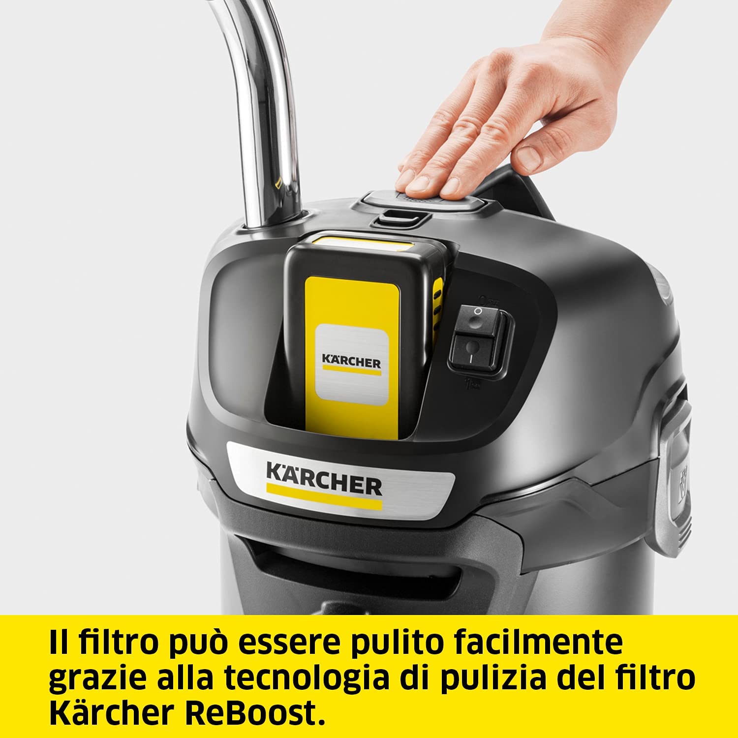 KÄRCHER aspiratore e aspiracenere AD 2 Battery, 230W, Batteria 18V, Contenitore 14L,ideale per la pulizia di caminetti e stufe a pellet, pulizia filtro integrata, filtro piatto plissettato e metallico