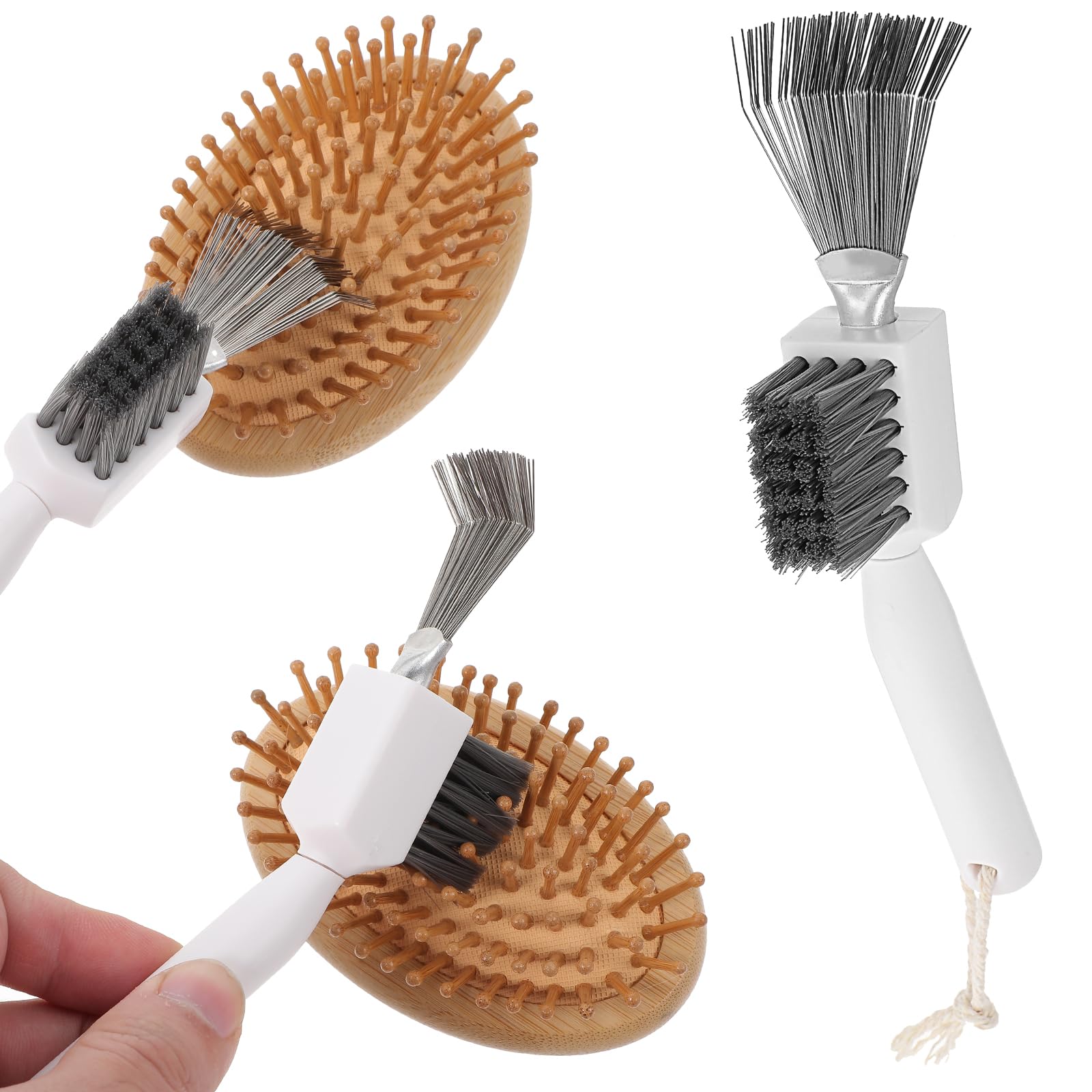Strumento per la pulizia delle spazzole per capelli, 2 in 1 per la pulizia delle spazzole per capelli, pulitore per pettini in filo metallico per rimuovere i peli da spazzole e pettini per capelli