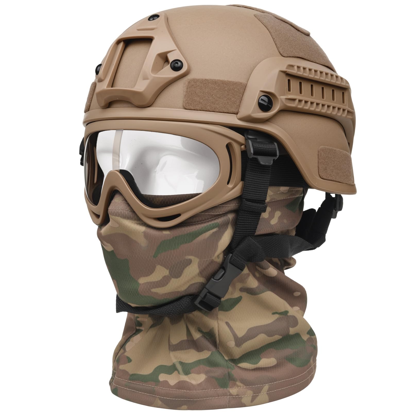 SANYETS Airsoft Tactical Helmet, MICH Helmet and Balaclava Mask Paintball Goggles for Boys Halloween Cosplay,Tactical Airsoft Gear