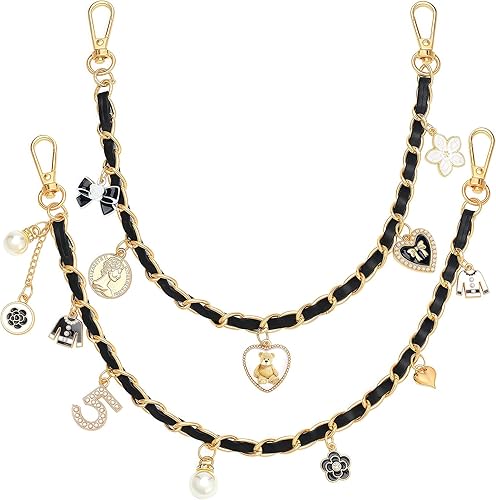 Miniatura 11 de 2 extensores de correa de bolso con diamantes de imitación para bolsos de mano, cadena extensora de bolsa, cadena dorada, correa de repuesto retro