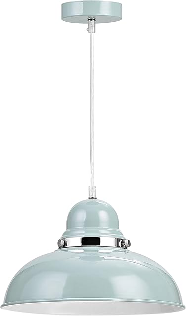 Premier Housewares E27 Edison Screw 40 W Vermont Pendant Light, 110 x 30 x 30 cm - Shutter Blue