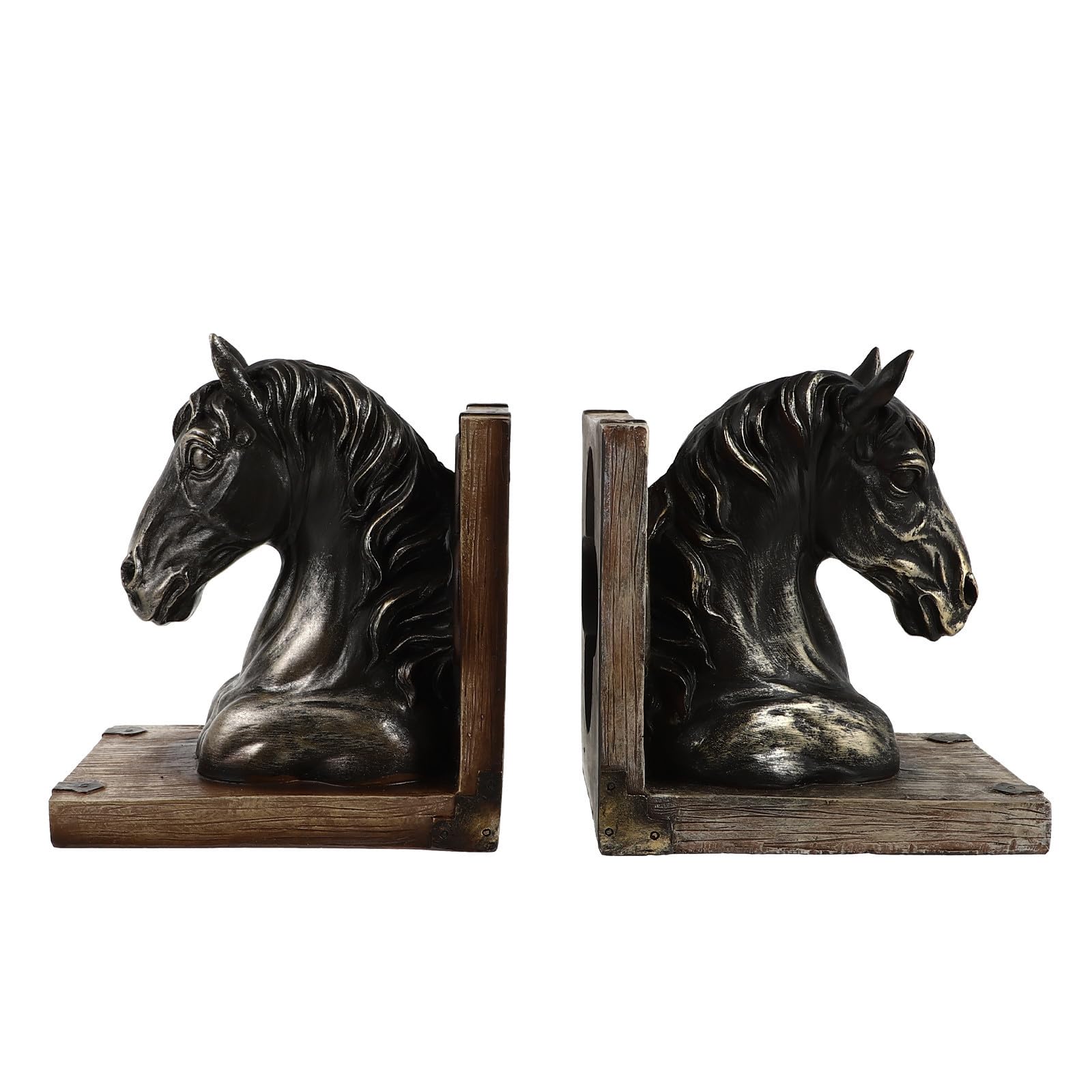Serre-livres tête de cheval rétro en résine, idée cadeau décoration