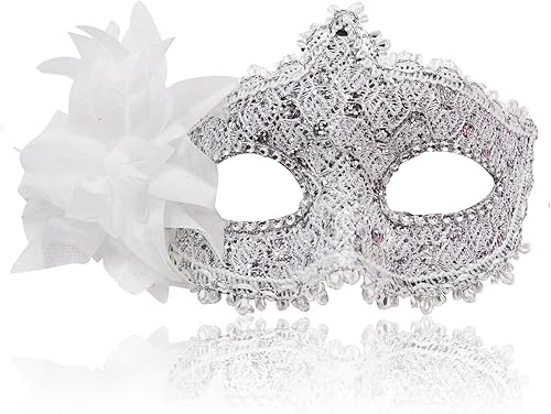 Máscara de mascarada para mujer, máscaras venecianas, máscaras de Navidad para mujer, máscaras de media cara, máscara de ojos para cosplay