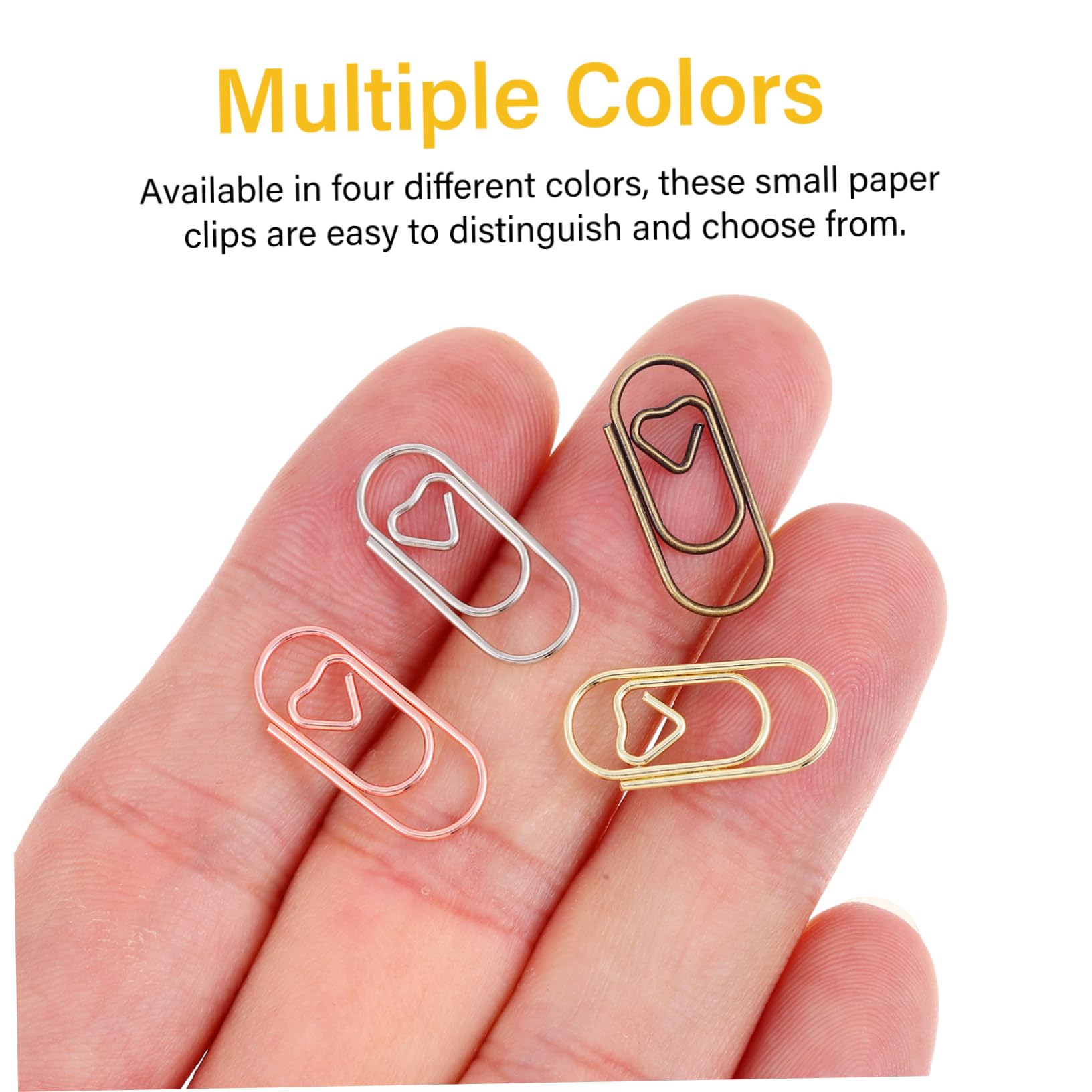 Uonlytech 5 Set Mini Love Paper Clip A Forma Di Colorato Mini Graffette A Cuore Minuscolo Mini Clip Di Carta Graffette Standard Graffetta Per Fogli Misurare Guidato Metallo 200 Pezzi * 5