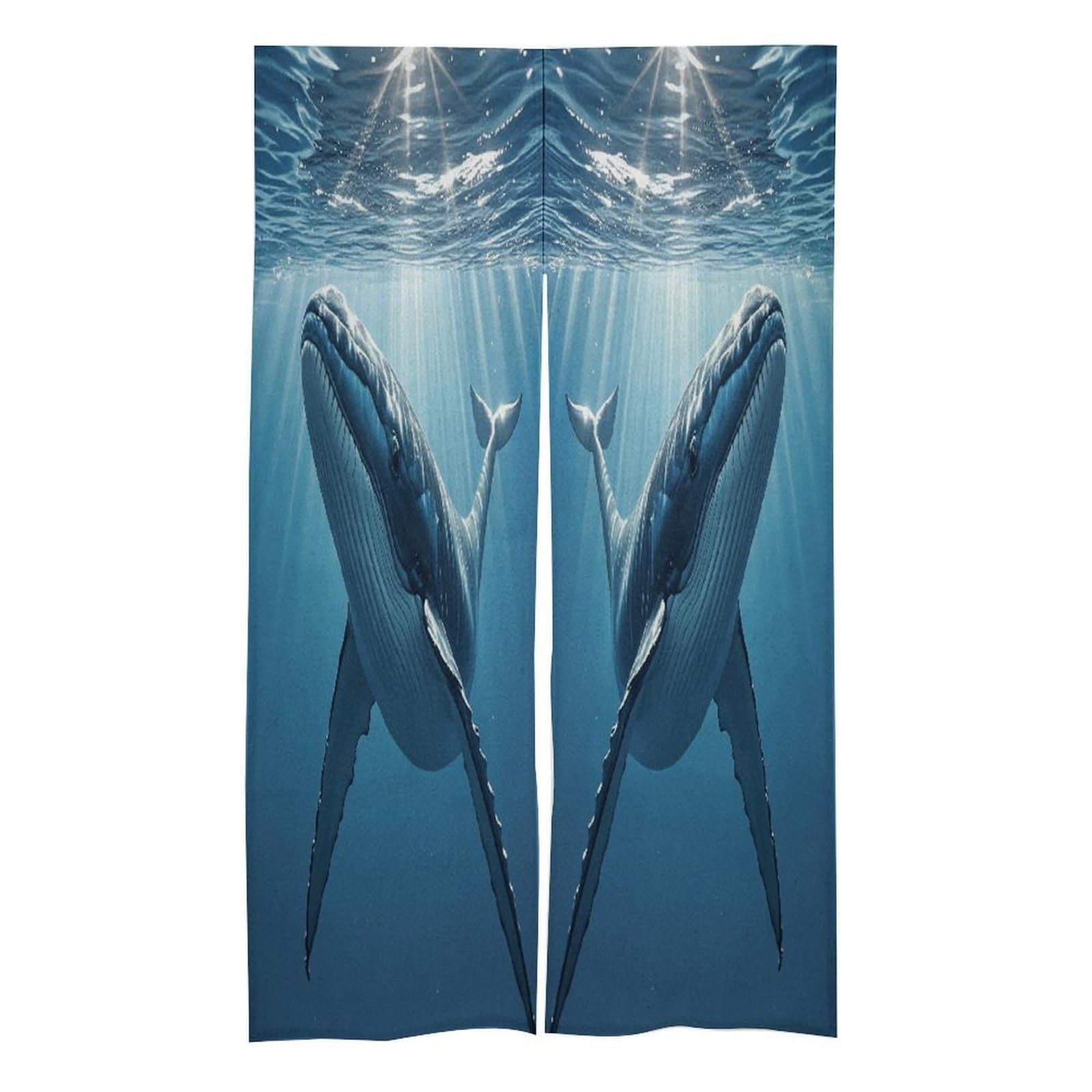 LZQPOEAS Swimming Fish Png Door Curtain Treatment Door Tapestry Japanese Style Doorway Curtain Privacy Thermal Insulated Doorway Window Curtains for Home Restaurant Decor