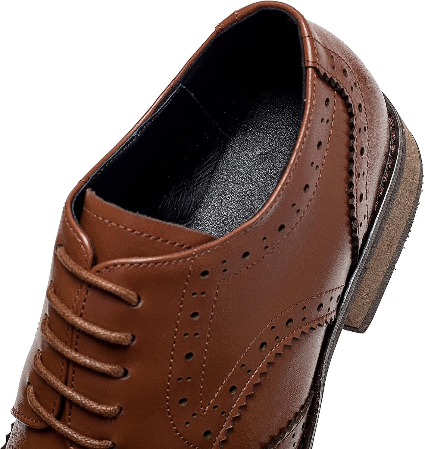 U-lite Women's Perforated Lace-up Wingtip Multicolor Leather Flat Oxfords Vintage Oxford Shoes