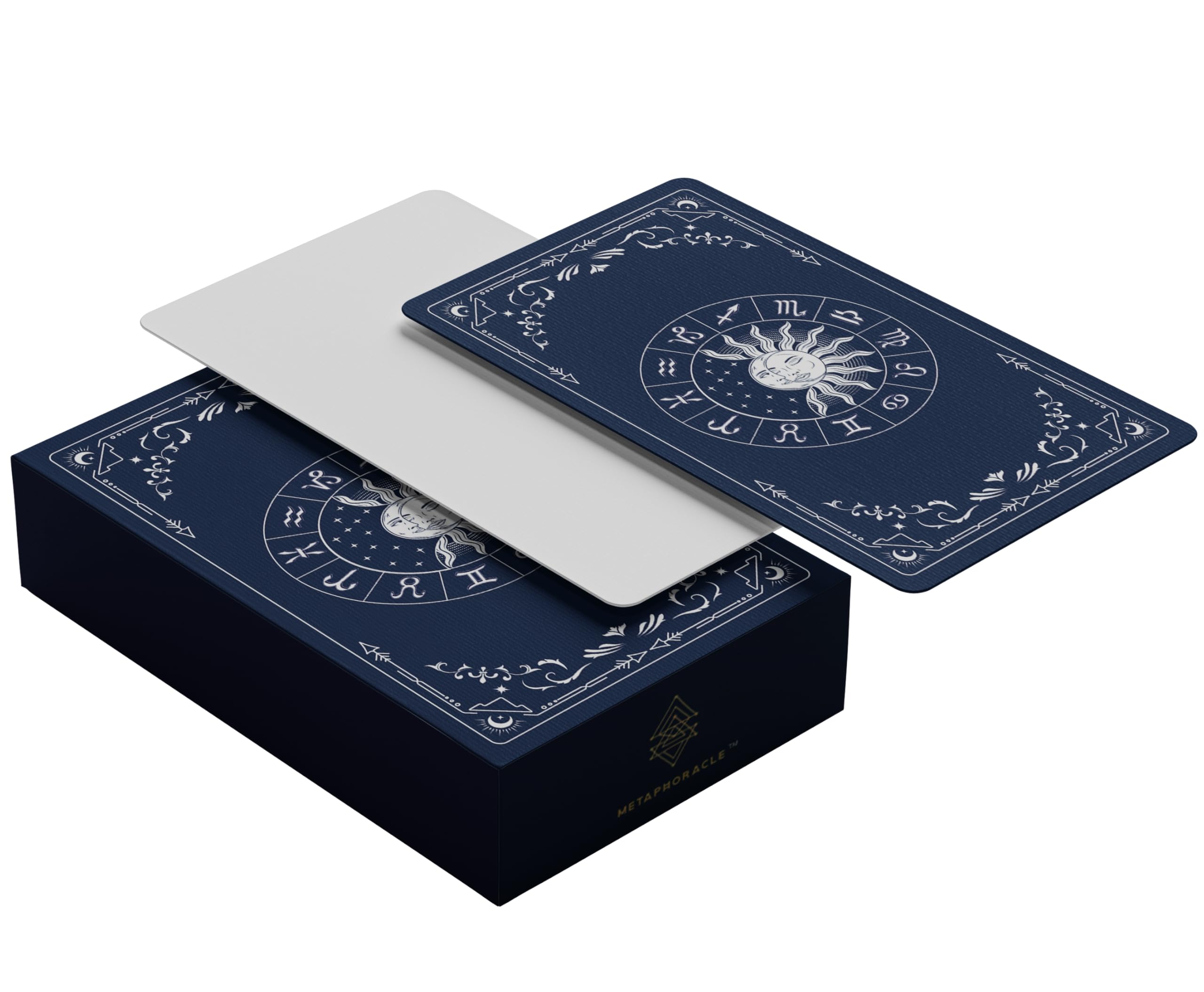 Blanko Oracle Tarotkarten zum Beschriften - Erstellen Sie Ihr eigenes Orakel-Kartendeck - (80 Karten pro Box / 7,0 x 12,1 cm) - Blanko weiße Tarotkarten mit bedruckter Rückseite (12 Sternzeichen