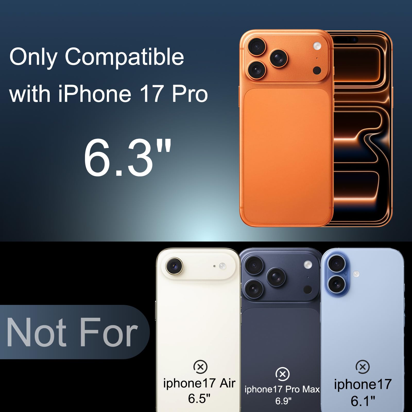 Akkuhülle für iPhone 17 Pro (6,3 Zoll), 8500mAh Tragbares Ladegerät iPhone Ultradünn Erweiterter Akku Hülle Telefonladegerät und Schutzhülle mit Ladefunktion für iPhone 17 Pro(Schwarz)