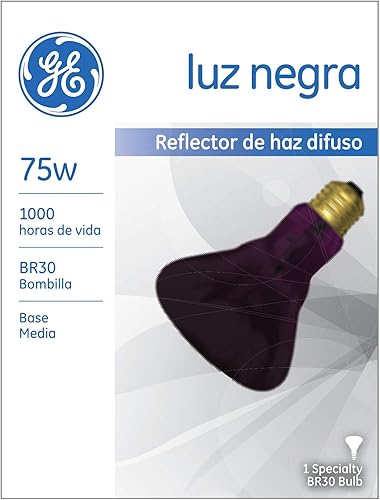 Miniatura 3 de GE 22748 - Flood R30 de luz negra de 75 vatios para interiores, 1 unidad (paquete de 1)