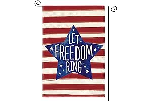 AVOIN colorlife Patriotic Watercolor Stars and Stripes Let Freedom Ring Garden Flag