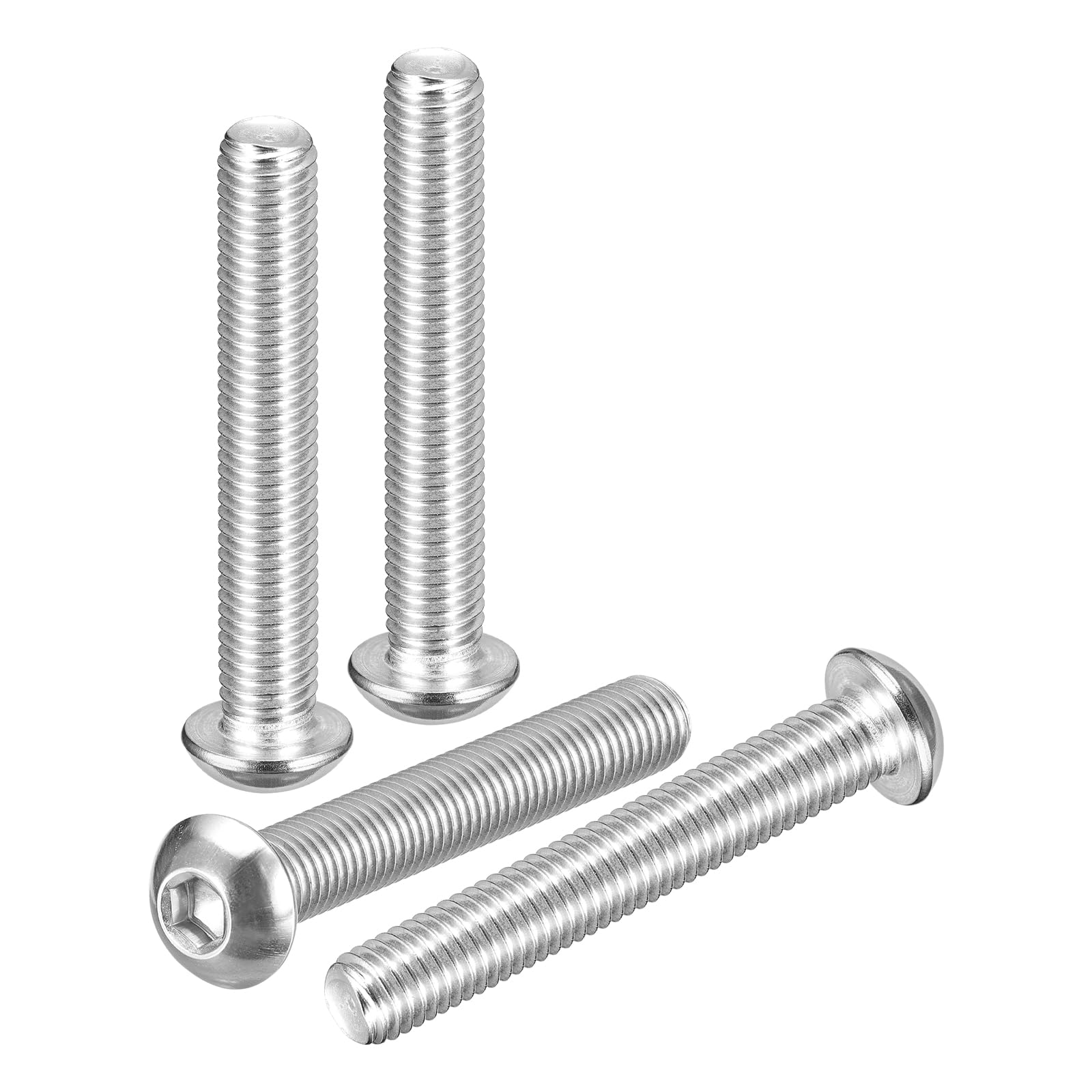 DTGN M10-1.5x70mm Button Head Socket Cap Screws - 4Pack - Good for Road Bicycle, Mountain Bike, Auto, Motorcycle - 304 Stainless Steel Whitewashed - Hex Socket Drive Fasteners โ image 1